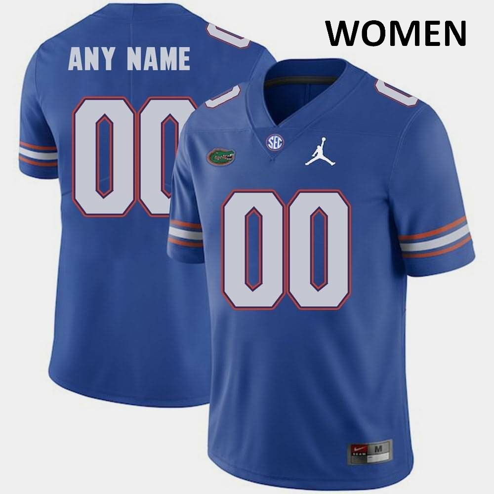 NCAA Florida Gators Customize Women's #00 Jordan Brand Royal 2018 Game Stitched Authentic College Football Jersey SFE3764UA